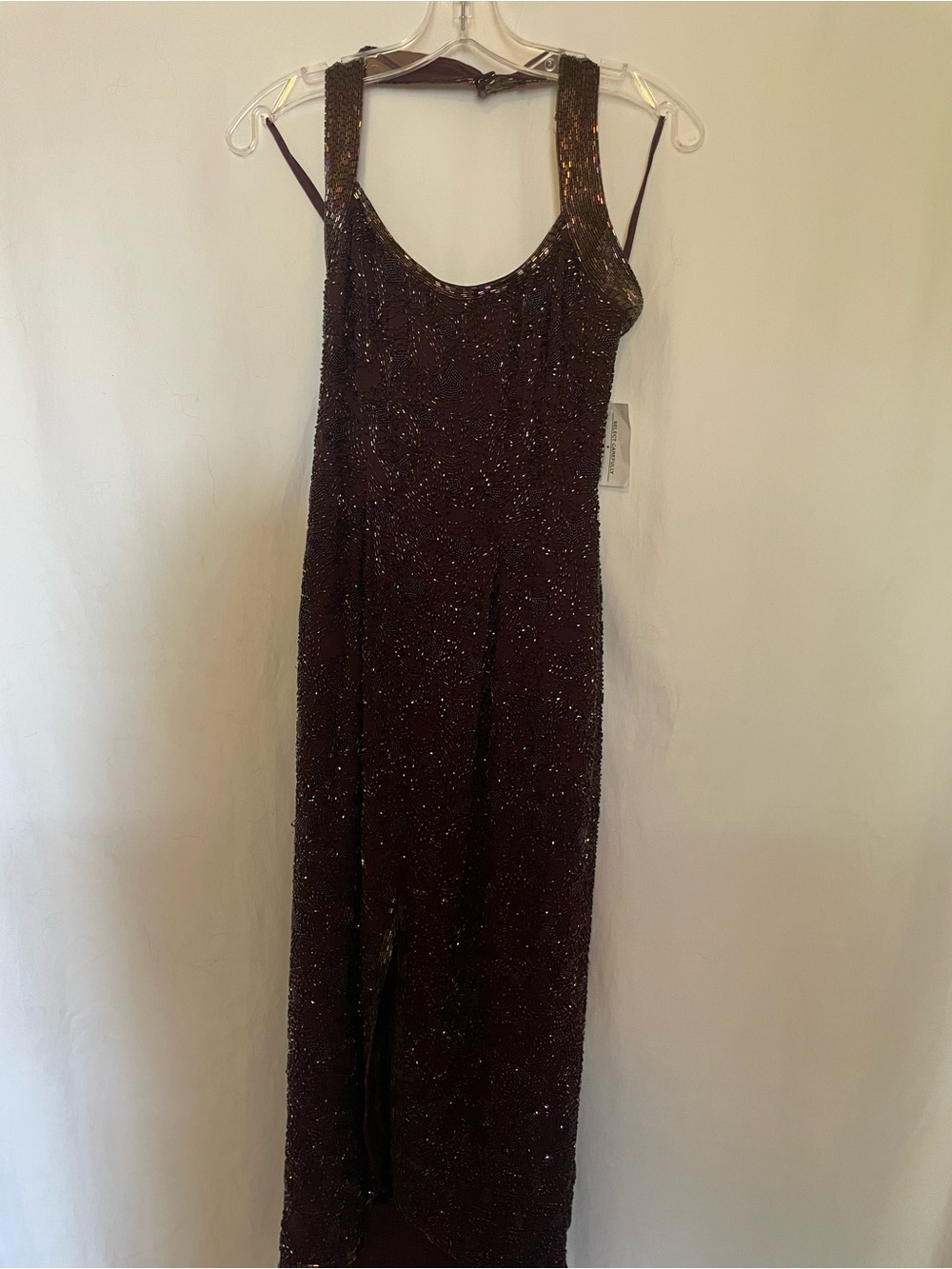 Sparkling Burgundy Beaded Dress